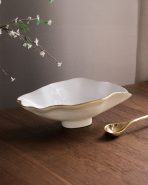 ENCANTO Claire Small Oval Bowl with Spoon (Cream, White and Gold) - Image 7