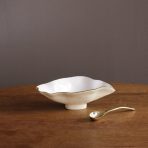 ENCANTO Claire Small Oval Bowl with Spoon (Cream, White and Gold) - Image 3