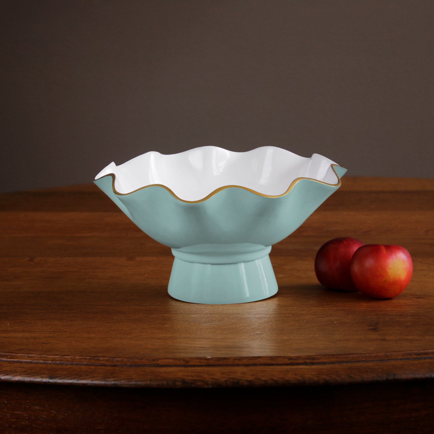 8706_3_eae02dc1-7881-4f62-b8a4-ea70e150a747 ENCANTO Carola Small Pedestal (Turquoise and White) - Image 1