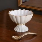 ENCANTO Vienna Mini Pedestal with Spoon (Cream and White) - Image 3
