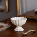 ENCANTO Vienna Mini Pedestal with Spoon (Cream and White)