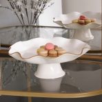 ENCANTO Carola Pedestal Cake Plate (Cream and White) - Image 3