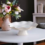 ENCANTO Carola Pedestal Cake Plate (Cream and White) - Image 5