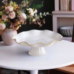 ENCANTO Carola Pedestal Cake Plate (Cream and White) - Image 6