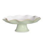 ENCANTO Carola Pedestal Cake Plate (Pistachio and White) - Image 2