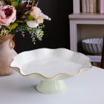 ENCANTO Carola Pedestal Cake Plate (Pistachio and White) - Image 3