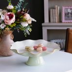 ENCANTO Carola Pedestal Cake Plate (Pistachio and White) - Image 6