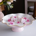 ENCANTO Carola Pedestal Cake Plate (Camellia and White) - Image 5