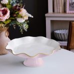 ENCANTO Carola Pedestal Cake Plate (Camellia and White) - Image 3