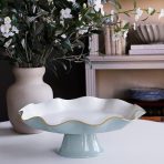 ENCANTO Carola Pedestal Cake Plate (Slate and White) - Image 4