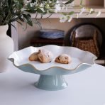 ENCANTO Carola Pedestal Cake Plate (Slate and White) - Image 3