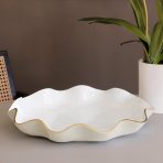 ENCANTO Carola  Large Round Platter (Cream and White)