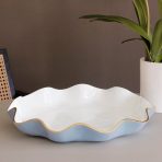 ENCANTO Carola  Large Round Platter (Periwinkle and White) - Image 3