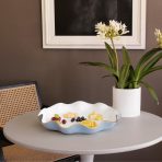 ENCANTO Carola  Large Round Platter (Periwinkle and White)
