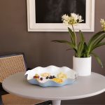 ENCANTO Carola  Large Round Platter (Periwinkle and White)