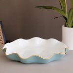 FINAL SALE - ENCANTO Carola Large Round Platter (Turquoise and White) - Image 4
