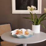 FINAL SALE - ENCANTO Carola Large Round Platter (Turquoise and White)