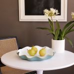 FINAL SALE - ENCANTO Carola Large Round Platter (Turquoise and White) - Image 5