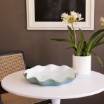 FINAL SALE - ENCANTO Carola Large Round Platter (Turquoise and White) - Image 6