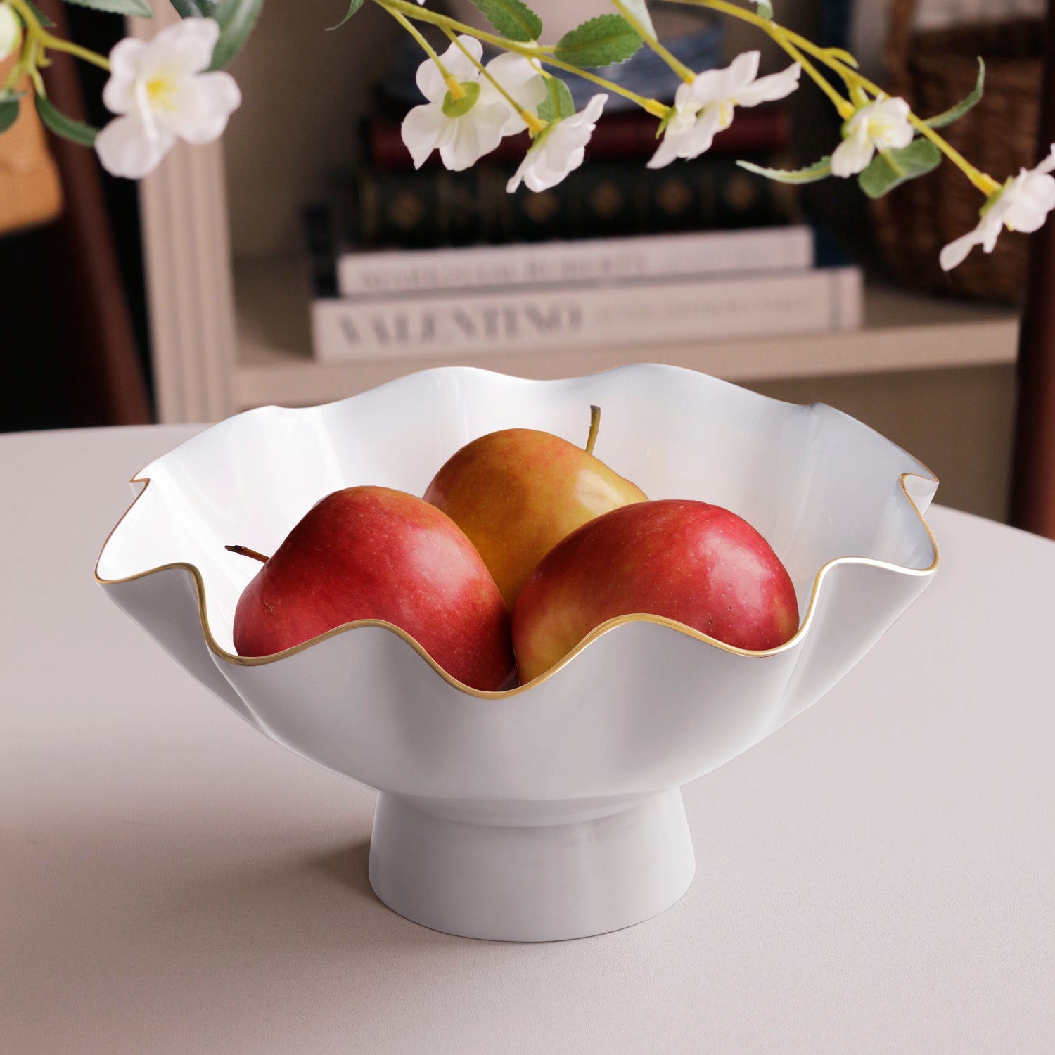 8814_2 ENCANTO Carola Small Pedestal (Dove and White) - Image 1