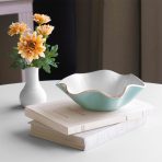 ENCANTO Carola  Small Round Bowl (Turquoise and White)