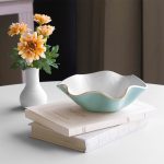 ENCANTO Carola  Small Round Bowl (Turquoise and White)