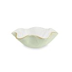 ENCANTO Carola  Small Round Bowl (Pistachio and White)