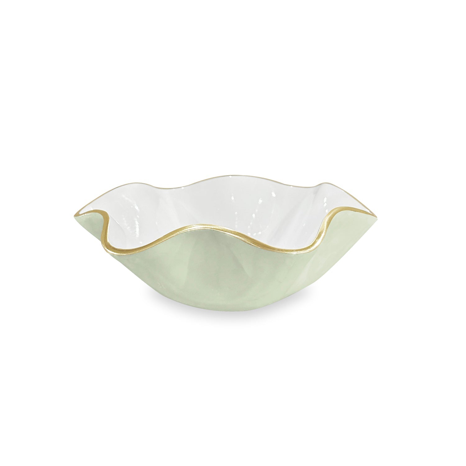 8823_1_314b718a-350d-48f3-a6db-e5a614adcdf2 ENCANTO Carola Small Round Bowl (Pistachio and White) - Image 1
