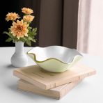 ENCANTO Carola  Small Round Bowl (Pistachio and White) - Image 2