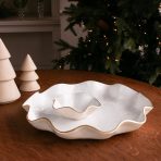 ENCANTO Carola  Large Round Platter (Cream and White) - Image 5