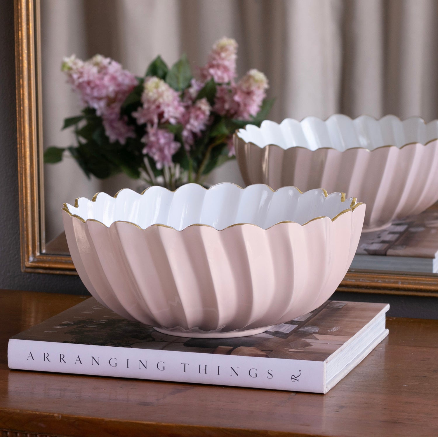 8828 FINAL SALE - ENCANTO Orlando Medium Bowl (Camellia and White) - Image 1
