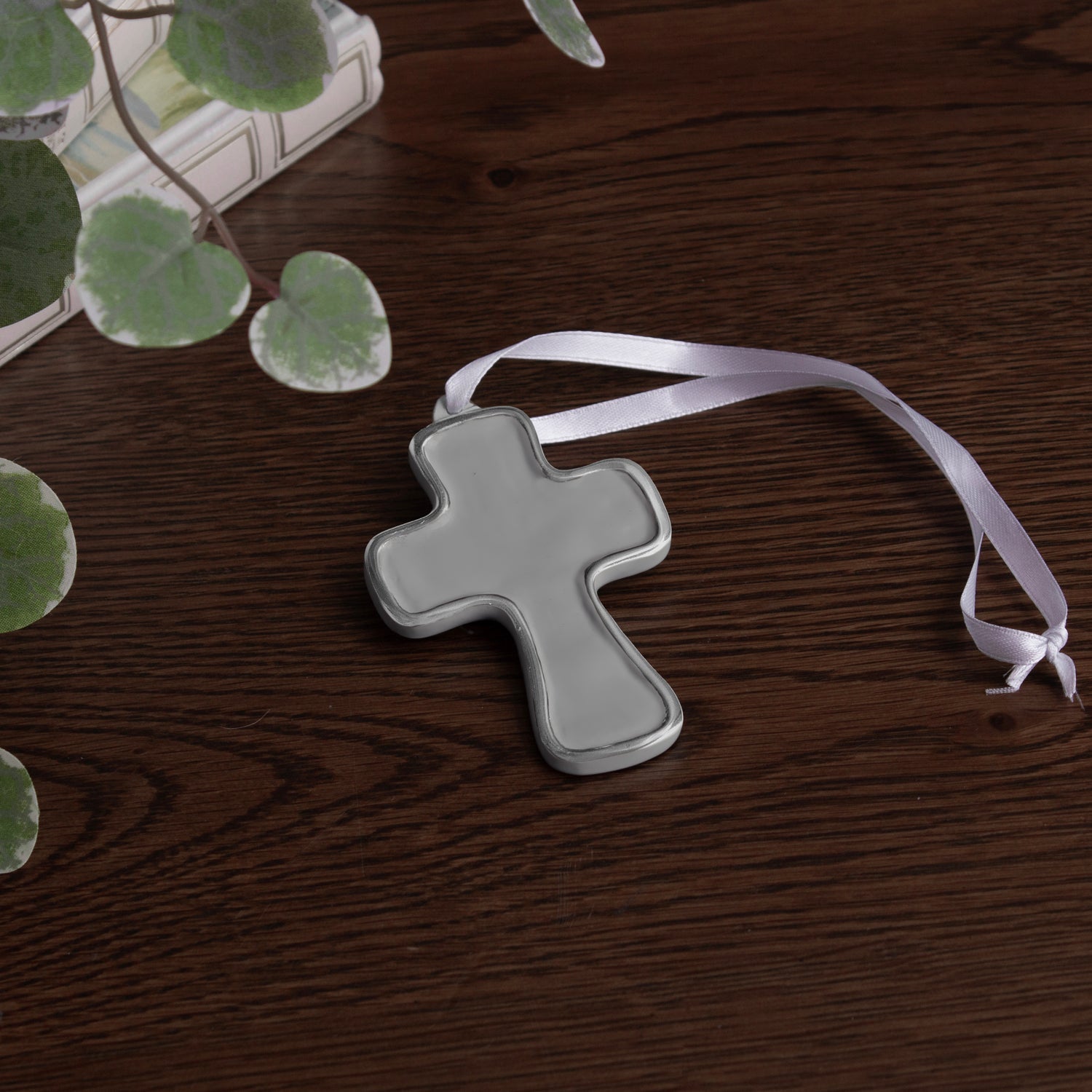 8843_2_ec6098b2-3650-4f37-8e2b-b4b9320ea23e FINAL SALE - ENCANTO Athens Cross Ornament (Pewter) - Image 1