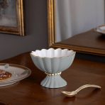 ENCANTO Vienna Mini Pedestal with Spoon (Slate and White)