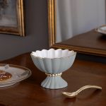 ENCANTO Vienna Mini Pedestal with Spoon (Slate and White)