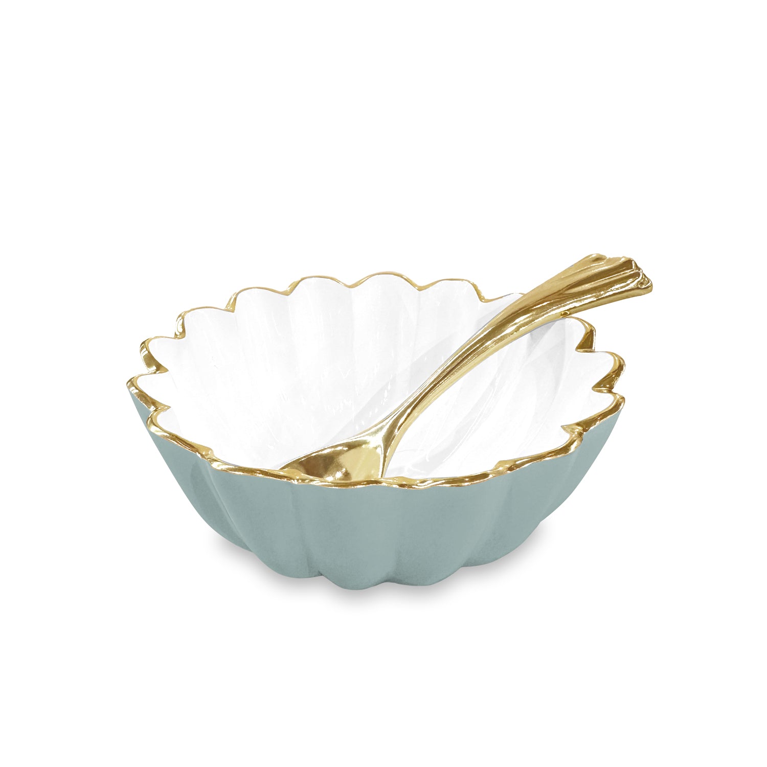 8854 ENCANTO Vienna Mini Bowl with Spoon (Slate and White) - Image 1