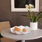 ENCANTO Carola  Large Round Platter (Camellia and White)