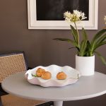 ENCANTO Carola  Large Round Platter (Camellia and White)