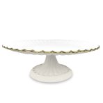ENCANTO Vienna Pedestal Cake Plate (Cream and White) - Image 3