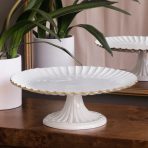ENCANTO Vienna Pedestal Cake Plate (Cream and White) - Image 2