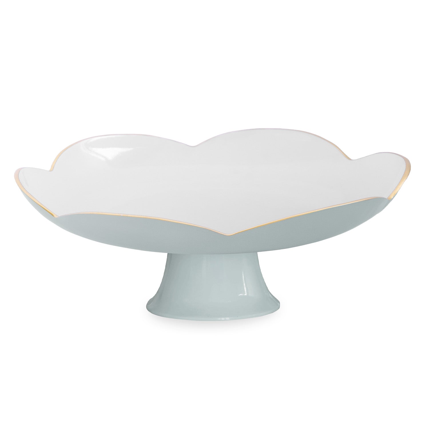 8882_0478fe5f-3804-4883-af54-05ce1ff32d9d ENCANTO Amelia Pedestal Cake Plate Slate and White - Image 1