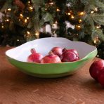 ENCANTO Nuevo Large Bowl Leaf Green & White - Image 2