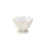 FINAL SALE - ENCANTO Vintage Faceted Pedestal Cream and White