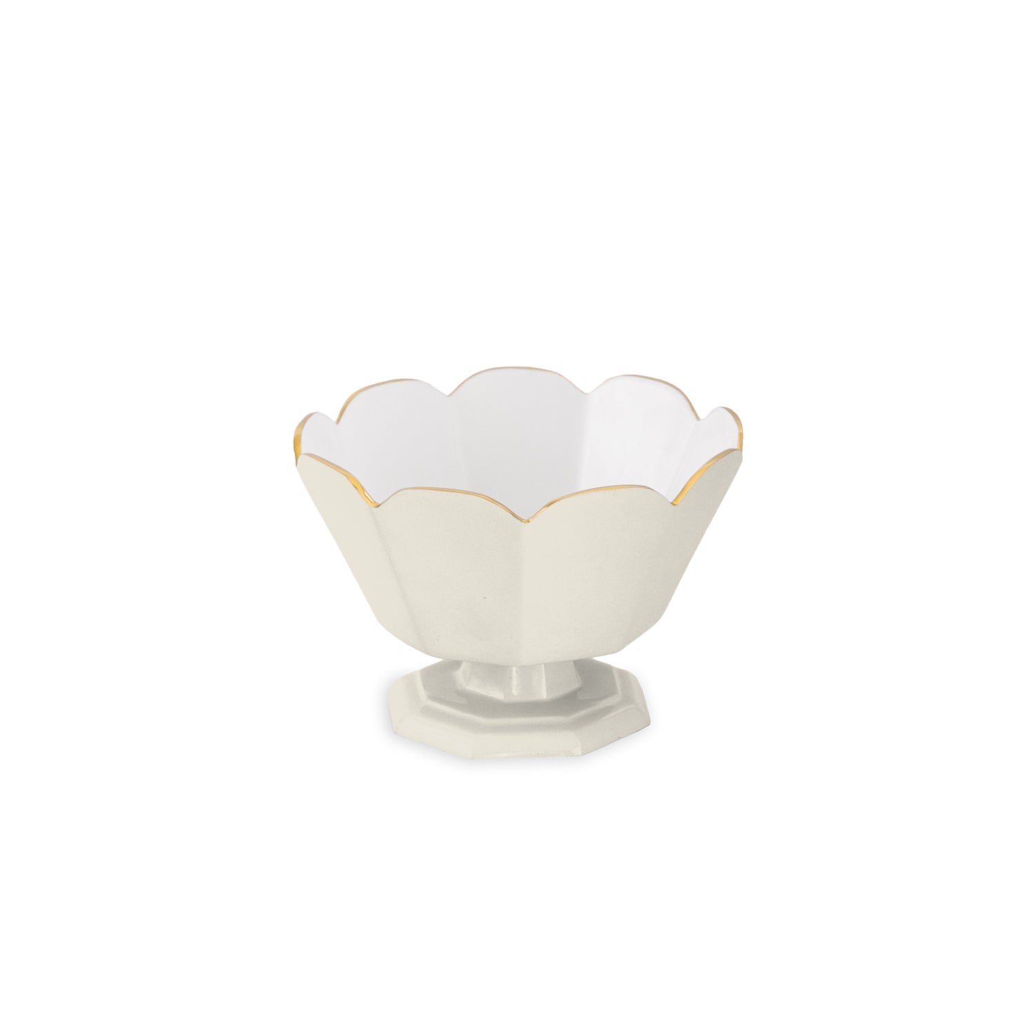 8959_1db504ae-2087-4549-90d4-05a97fe9da4e FINAL SALE - ENCANTO Vintage Faceted Pedestal Cream and White - Image 1