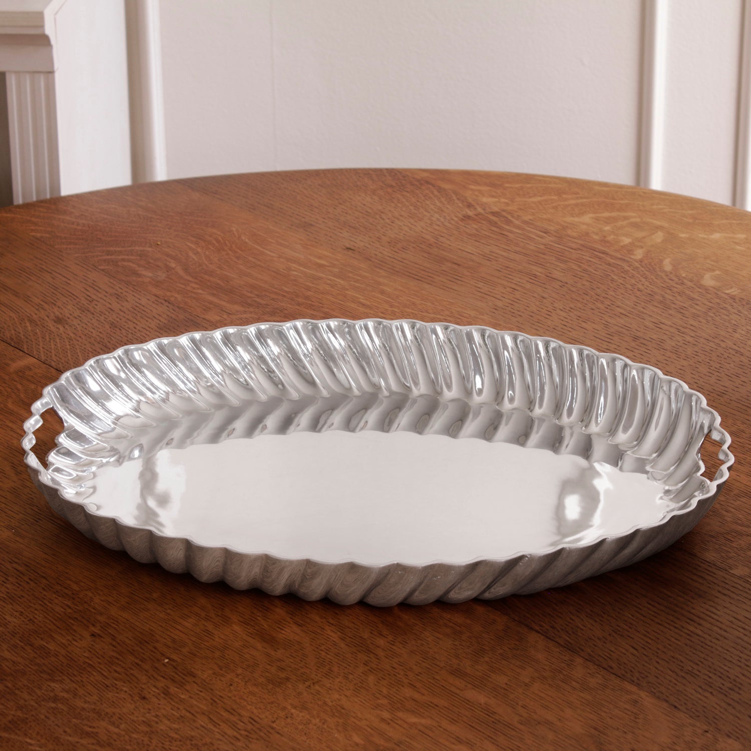 8961_2bbdfd6d-c1c9-4693-94f7-be154ef2bb50 VINTAGE Swirl Oval Tray with Handles - Image 1