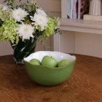 ENCANTO Osaka Large Bowl Leaf Green and White - Image 3