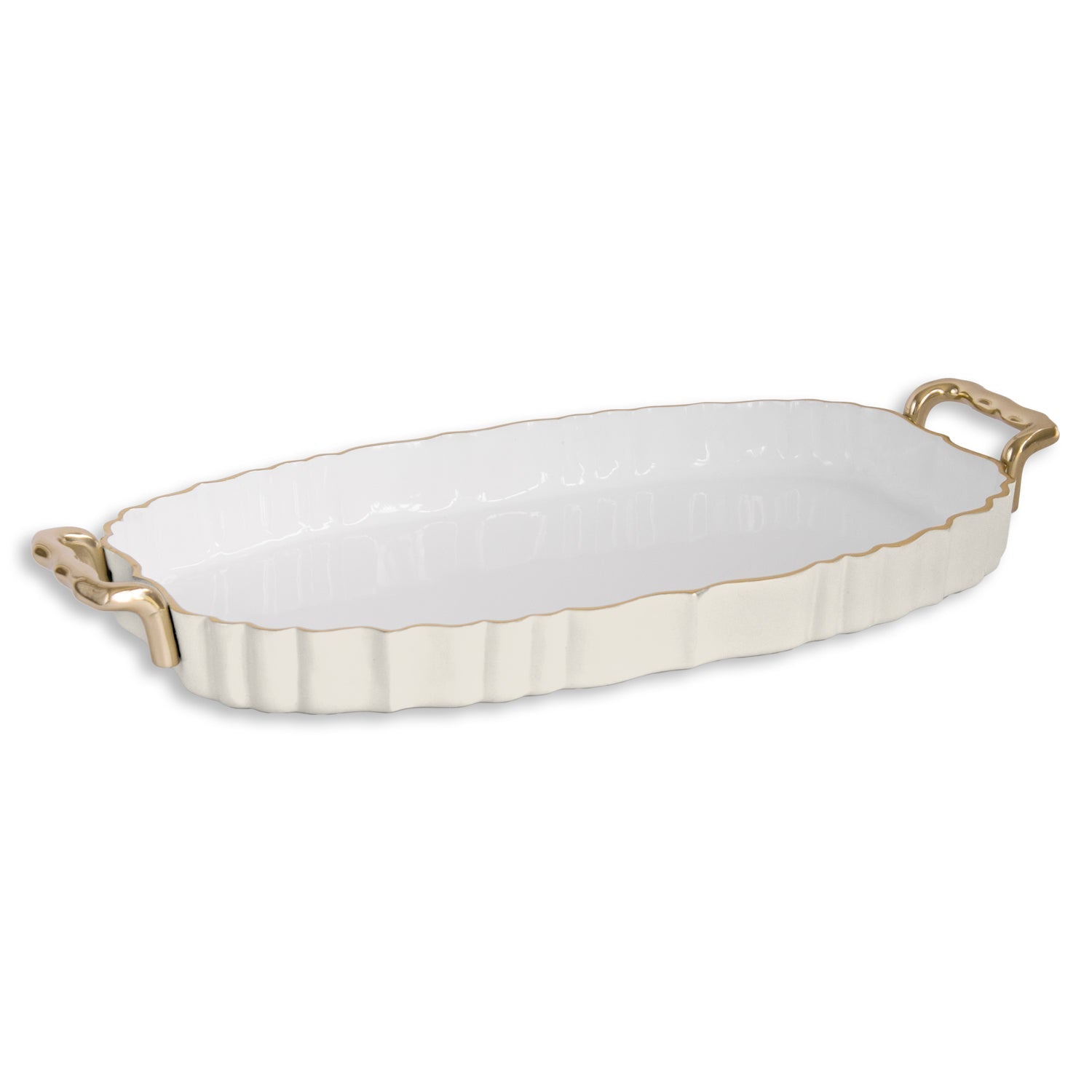 8970_8590d3b7-cbcb-4df5-aeef-1f0a5a977d7b ENCANTO Vintage Fluted Oval Tray with Handles Cream and White - Image 1