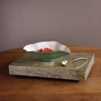 ENCANTO Claire Small Oval Bowl with Spoon  Leaf Green and White - Image 3
