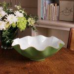 ENCANTO Carola Extra Large Bowl Leaf Green and White