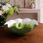 ENCANTO Carola Extra Large Bowl Leaf Green and White - Image 4