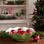 ENCANTO Carola Extra Large Bowl Leaf Green and White - Image 5